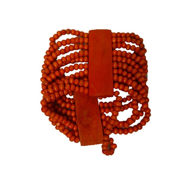 Jewelry - Orange Beeded Bangle